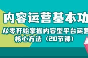 （10285期）内容运营-基本功：从零开始掌握内容型平台运营核心方法（20节课）