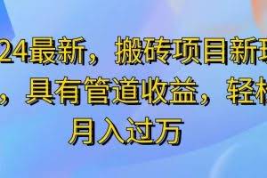 （11616期）2024最近，搬砖收益新玩法，动动手指日入300+，具有管道收益