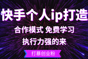 （13023期）快手个人ip打造：执行力强的来 打暴创业粉