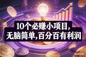 （17169期）10个必赚小项目，无脑简单，百分百有利润，副业首选，日入200+