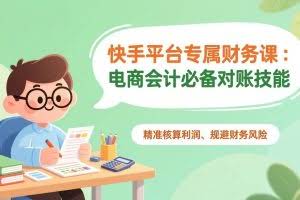 （17167期）快手平台专属财务课：电商会计必备对账技能，精准核算利润、规避财务风险