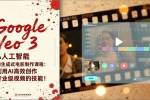 （17032期）Google Veo 3人工智能AI生成式电影制作课程：利用AI高效创作专业级视频的技能！
