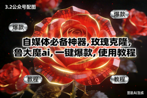 （16919期）玫瑰克隆神器，ai鲁大魔，自媒体必备软件，一键爆款工具，详细教程