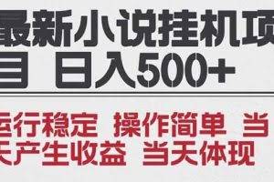 （16794期）2025全新小说挂机项目 年前吃肉 操作简单，单机当天收益1000+，收益无上限，可矩阵操作
