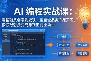 （17814期）AI编程实战课-第三期更新：零基础从创意到变现，覆盖全品类产品开发，把想法变成赚钱的项目