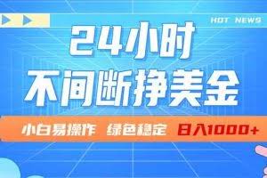 （17769期）24小时全天挣美金，小白易入手，长期稳定，日入1000+