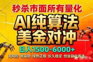 （17685期）2026全网首发黑马项目，AI美金算法对冲，日入2000-6000+，稳定长效0风险，彻底告别996死工资