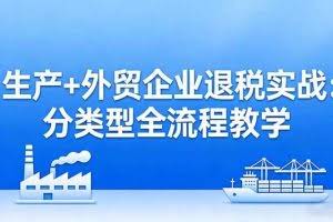 （17602期）生产+外贸企业退税实战：分类型全流程教学，生产企业留抵退税最大化+外贸企业退税系统申报