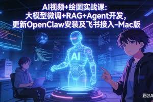（17594期）AI视频+绘图实战课：大模型微调+RAG+Agent开发，更新OpenClaw安装及飞书接入-Mac版