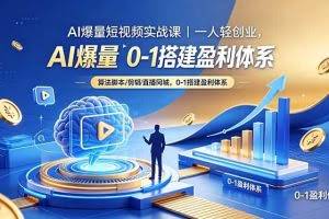 （18652期）AI爆量短视频实战课｜一人轻创业，算法脚本剪辑直播同城，0-1搭建盈利体系