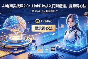 （18655期）AI 电商实战课2.0｜LinkPix 从入门到精通，提示词心法 + 数字人广告，低成本出片