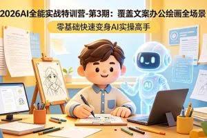 （18572期）2026AI全能实战特训营-第3期：覆盖文案办公绘画全场景 零基础快速变身AI实操高手