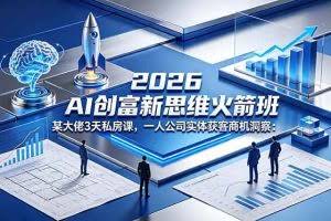 （18559期）2026 AI 创富新思维火箭班：某大佬3天私房课，一人公司实体获客商机洞察