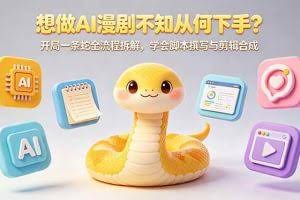 （18550期）想做AI漫剧不知从何下手？开局一条蛇全流程拆解，学会脚本撰写与剪辑合成