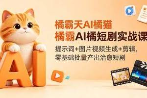 （18542期）橘霸天AI橘猫短剧实战课：提示词+图片视频生成+剪辑，零基础批量产出治愈短剧