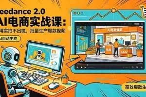 （18433期）Seedance 2.0 AI电商实战课：不用实拍不出镜，批量生产爆款视频打爆GMV