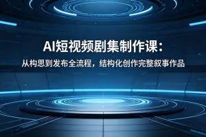 （18414期）AI短视频剧集制作课：从构思到发布全流程，结构化创作完整叙事作品