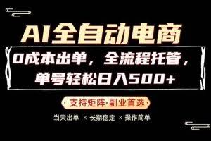（18348期）0成本出单，全流程托管，单日轻松日入500+