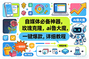 （18391期）玫瑰克隆神器，一键ai爆款工具，自媒体必备，60多个功能的详细教程