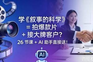 （18302期）学《叙事的科学》= 拍爆款片 + 接大牌客户？26 节课 + AI 助手直接送！