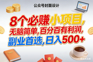 （17984期）8个必赚钱小项目，百分百有利润，无脑简单，副业首选，日入500+