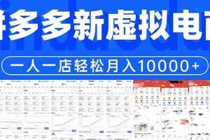 （17978期）拼多多虚拟电商一人一店轻松月入10000+