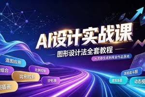 （19554期）AI设计实战课｜图形设计法全套教程，解锁AI工作流技法，精通插画IP、建筑、游戏视觉创作