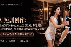 （19545期）AI短剧创作：ChatGPT+Seedance2.0教程，从零制作恶毒女配短片，掌握脚本图片视频生成全流程
