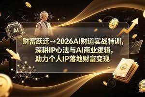 （19547期）财富跃迁→2026AI财道实战特训，深耕IP心法与AI商业逻辑，助力个人IP落地财富变现