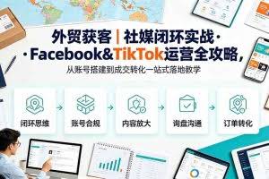 （19526期）外贸获客｜社媒闭环实战·Facebook&TikTok运营全攻略，从账号搭建到成交转化一站式落地教学