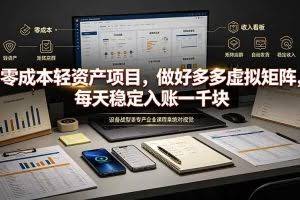 （19522期）零成本轻资产项目，做好多多虚拟矩阵，每天稳定入账一千块