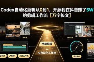 （19504期）Codex自动化剪辑从0到1，开源我在抖音赚了5W 的剪辑工作流【万字长文】