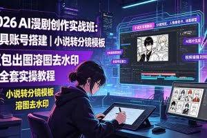 （19433期）2026AI漫剧创作实战班：工具账号搭建｜小说转分镜模板｜豆包出图溶图去水印全套实操教程