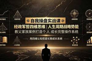 （19398期）自我操盘实战课：经政军哲四维思维｜人生周期战略势能｜教父家族案例打造个人成长完整操作系统