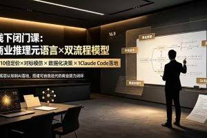 （19381期）线下闭门课：商业推理元语言×双流程模型×10倍定价×对标模仿×数据化决策×Claude Code落地，击穿认知盲区