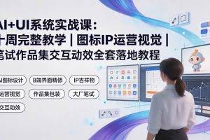（19378期）AI+UI系统实战课：十周完整教学｜图标IP运营视觉｜笔试作品集交互动效全套落地教程