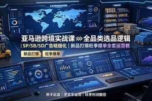 （19352期）亚马逊跨境实战课：全品类选品逻辑｜SP/SB/SD广告精细化｜新品打爆旺季爆单全套运营教程