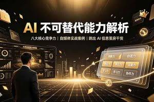 （19344期）付费文章：AI 不可替代能力解析▸八大核心竞争力｜自媒体实战案例｜跳出 AI 信息茧房干货