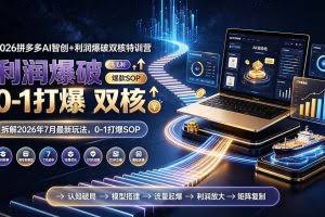 （19307期）2026拼多多AI智创+利润爆破双核特训营-拆解2026年7月最新玩法，0-1打爆SOP