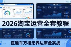 （19288期）2026淘宝运营全套教程(更新7月)，直通车万相无界达摩盘实战，从基础到进阶提升流量转化