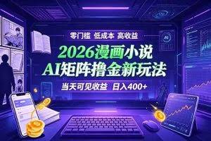 （19219期）爆款小说漫画大阅读    ai矩阵操作    当天可见收益  日入400+    零门槛    高收益