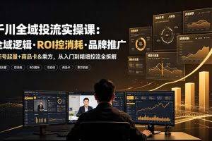 （19249期）千川全域投流实操课：全域逻辑·ROI控消耗·品牌推广｜新号起量+商品卡&乘方，从入门到精细控流全拆解