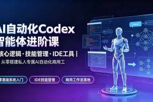 （19245期）AI自动化Codex智能体进阶课｜核心逻辑·技能管理·IDE工具｜从零搭建私人专属AI自动化商用工作流