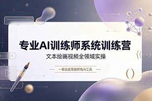 （19165期）专业AI训练师系统训练营，文本绘画视频全领域实操，一套公式驾驭所有AI工具