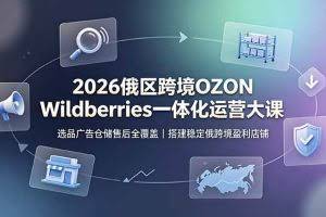 （19162期）2026俄区跨境OZON Wildberries一体化运营大课，选品广告仓储售后全覆盖，搭建稳定俄跨境盈利店铺