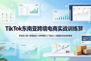 （19155期）TikTok东南亚跨境电商实战训练营：多站点入驻+数据选品+ERP铺货+广告达人+直播发货全流程落地