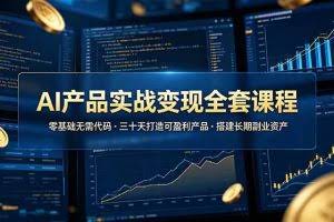 （19074期）AI产品实战变现全套课程，零基础无需代码，三十天打造可盈利产品搭建长期副业资产