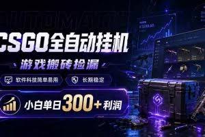 （19066期）CSGO全自动挂机，游戏搬砖捡漏，软件科技简单易用，长期稳定，小白单日300+利润