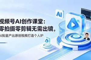 （19049期）视频号AI创作课堂：零拍摄零剪辑无需出镜，AI批量产出原创视频打造个人IP