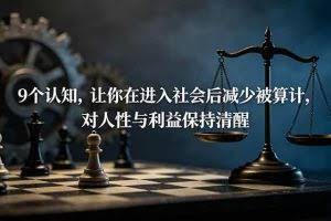 （19042期）付费文章：9个认知，让你在进入社会后减少被算计，对人性与利益保持清醒